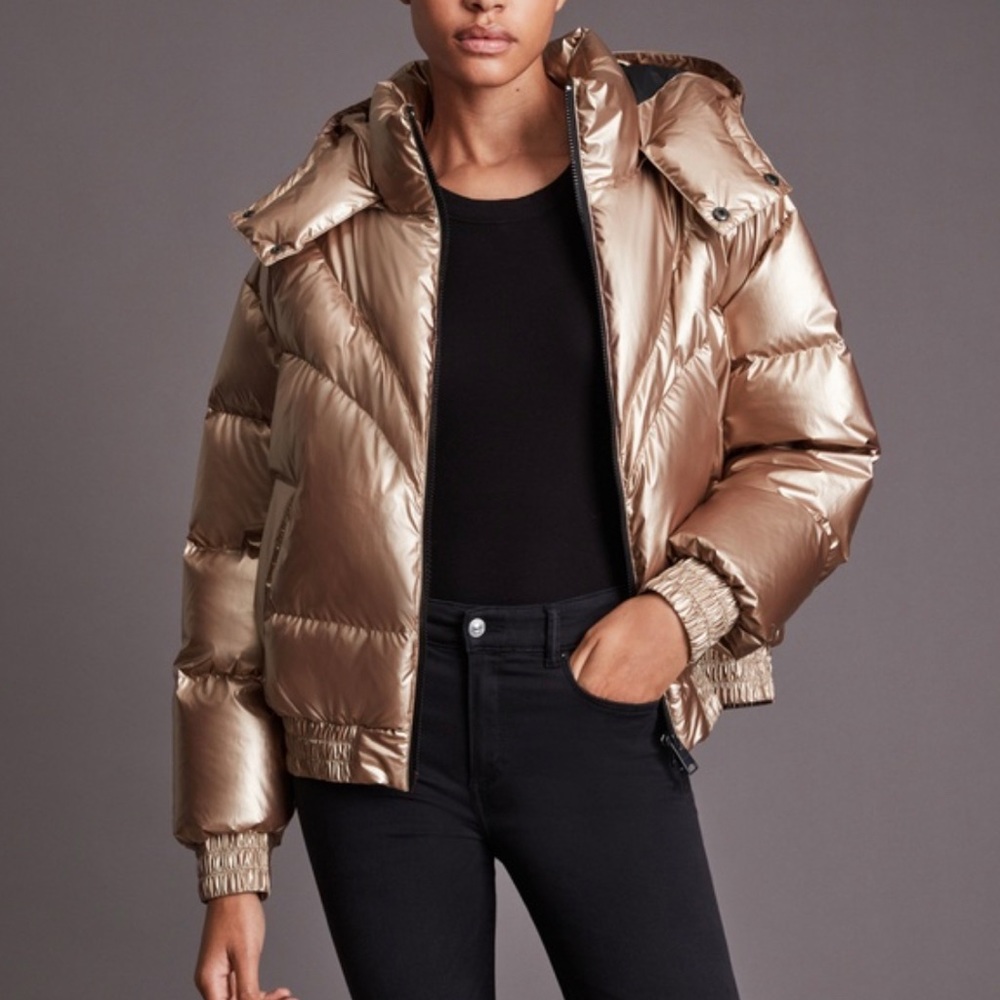 ALLSAINTS Mika Metallic Puffer Coat